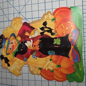 EUREKA‎ Halloween Vintage Scarecrow, Cat, Spider, Crows & Jol 2 Sided Die Cut